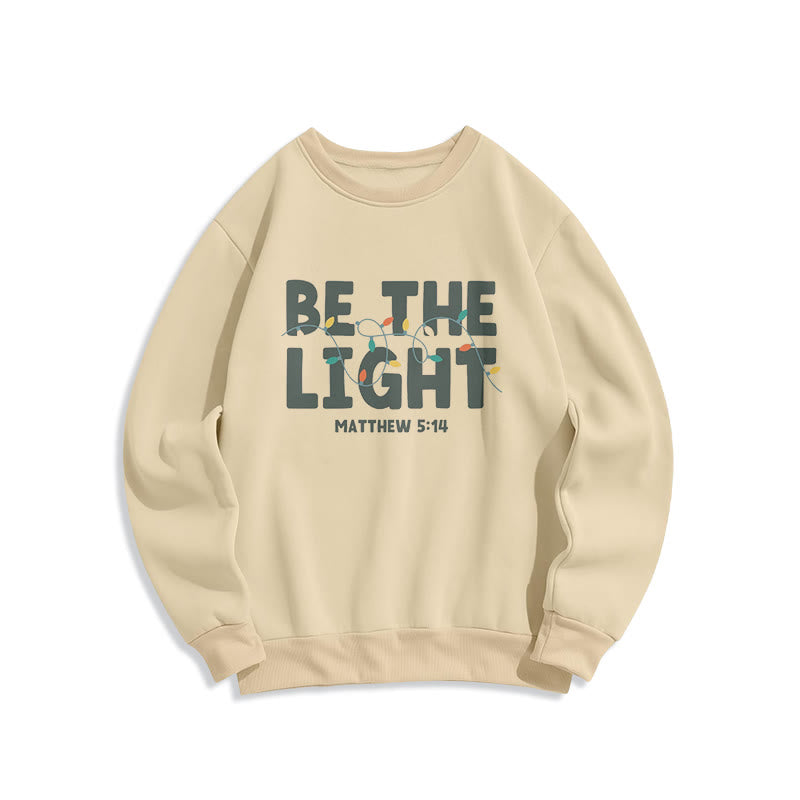 Sweat-shirt en polyester doublé polaire « Be The Light » de Christianartworkshop, style citation - Beige - 2XL - image 8