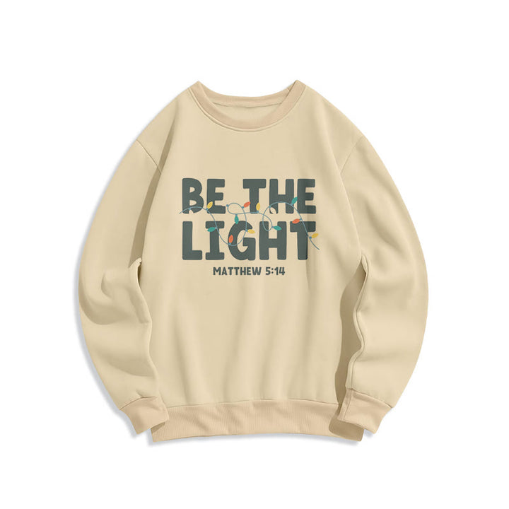 Sweat-shirt en polyester doublé polaire « Be The Light » de Christianartworkshop, style citation - Beige - 2XL - image 8