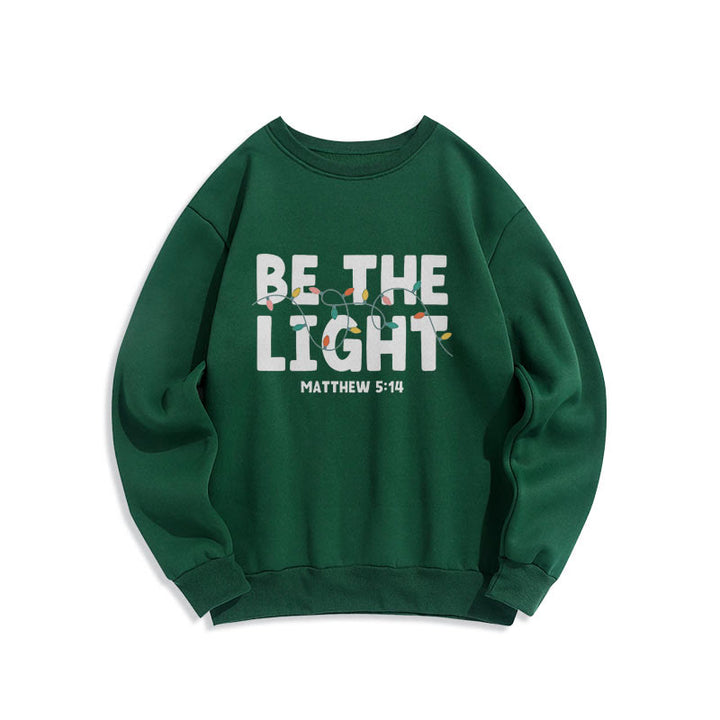 Sweat-shirt en polyester doublé polaire « Be The Light » de Christianartworkshop, style citation - Vert - 2XL - image 12