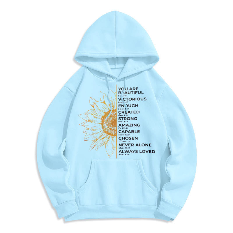 Sweat à capuche en polyester doublé polaire Christianartworkshop avec citation style tournesol force positivité - image 13