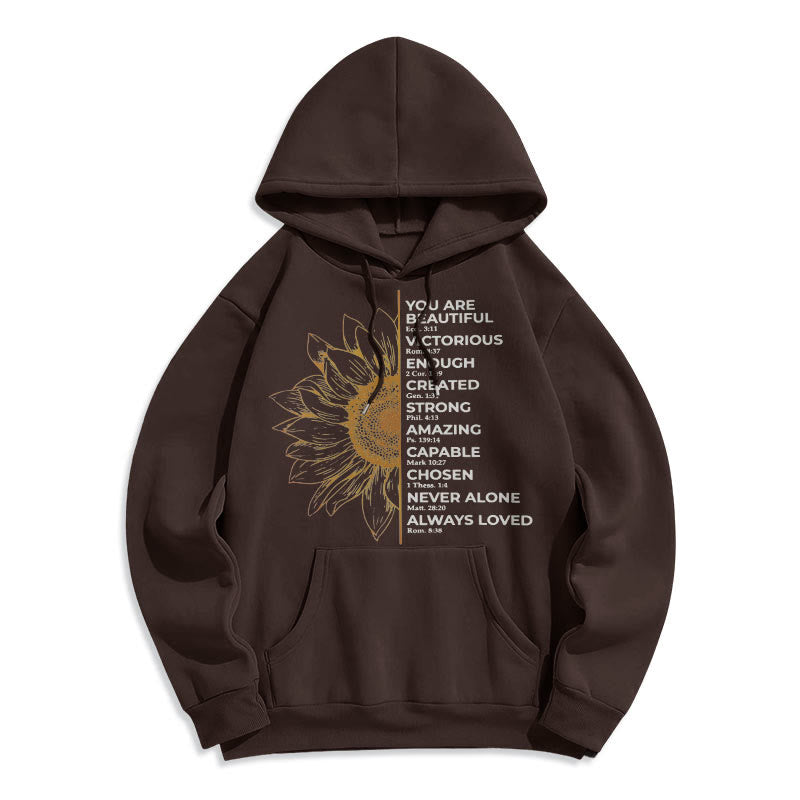 Sweat à capuche en polyester doublé polaire Christianartworkshop avec citation style tournesol force positivité - image 9