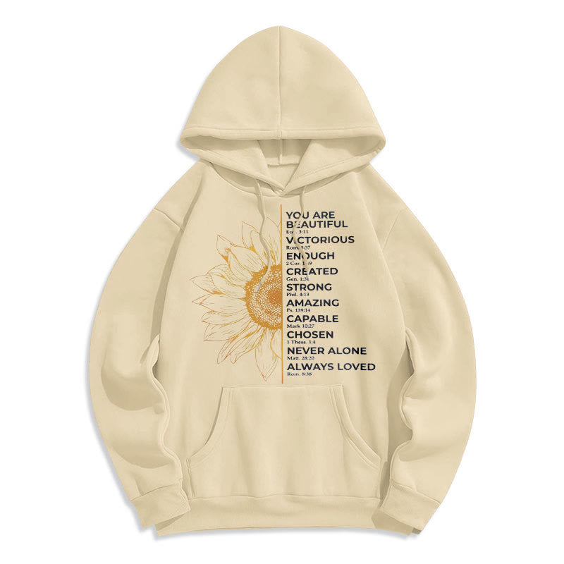 Sweat à capuche en polyester doublé polaire Christianartworkshop avec citation style tournesol force positivité - image 7