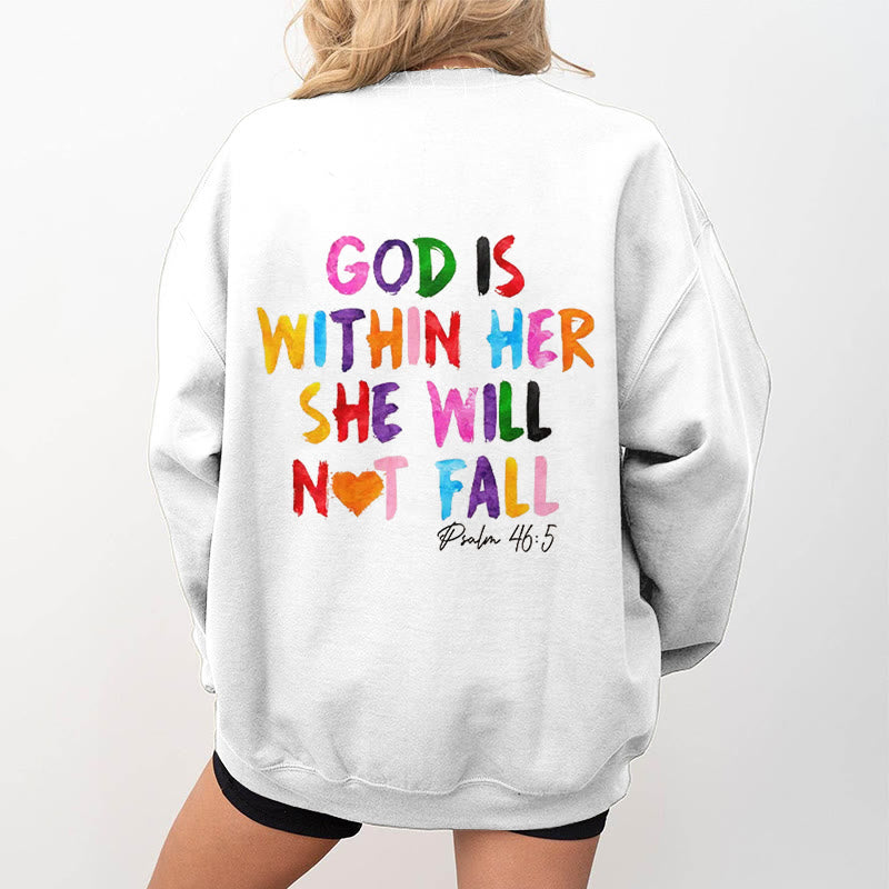 Sweat-shirt en polyester doublé polaire avec citation « Dieu est en elle », style Christianartworkshop - image 4