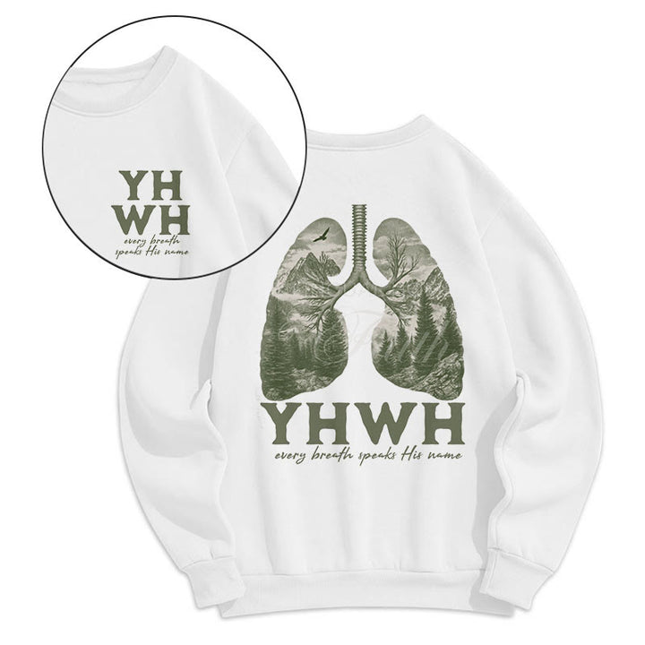 Sweat-shirt en polyester doublé polaire « Chaque souffle prononce son nom » de Christianartworkshop, style citation - image 7