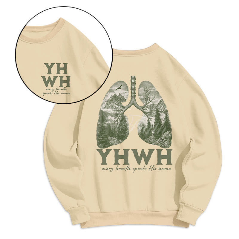 Sweat-shirt en polyester doublé polaire « Chaque souffle prononce son nom » de Christianartworkshop, style citation - image 8