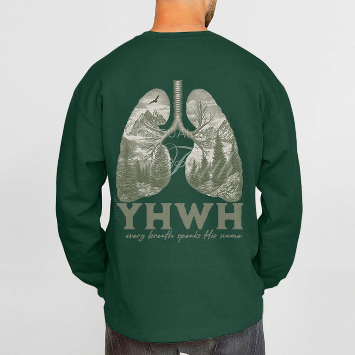 Sweat-shirt en polyester doublé polaire « Chaque souffle prononce son nom » de Christianartworkshop, style citation - image 3