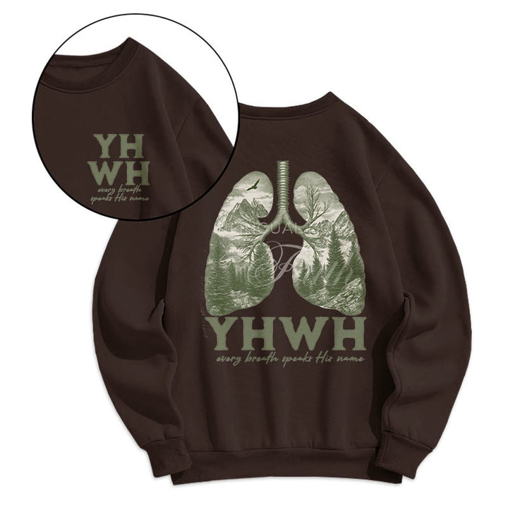 Sweat-shirt en polyester doublé polaire « Chaque souffle prononce son nom » de Christianartworkshop, style citation - image 9