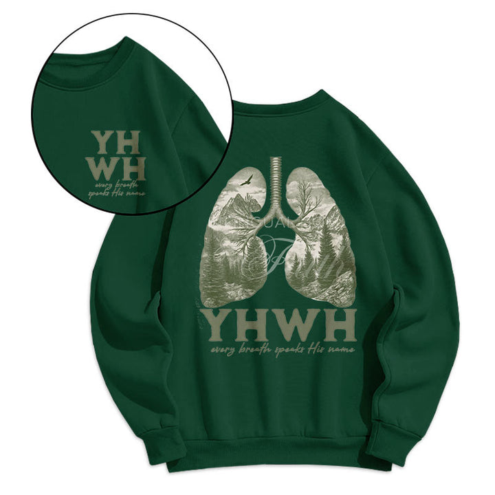 Sweat-shirt en polyester doublé polaire « Chaque souffle prononce son nom » de Christianartworkshop, style citation - image 0