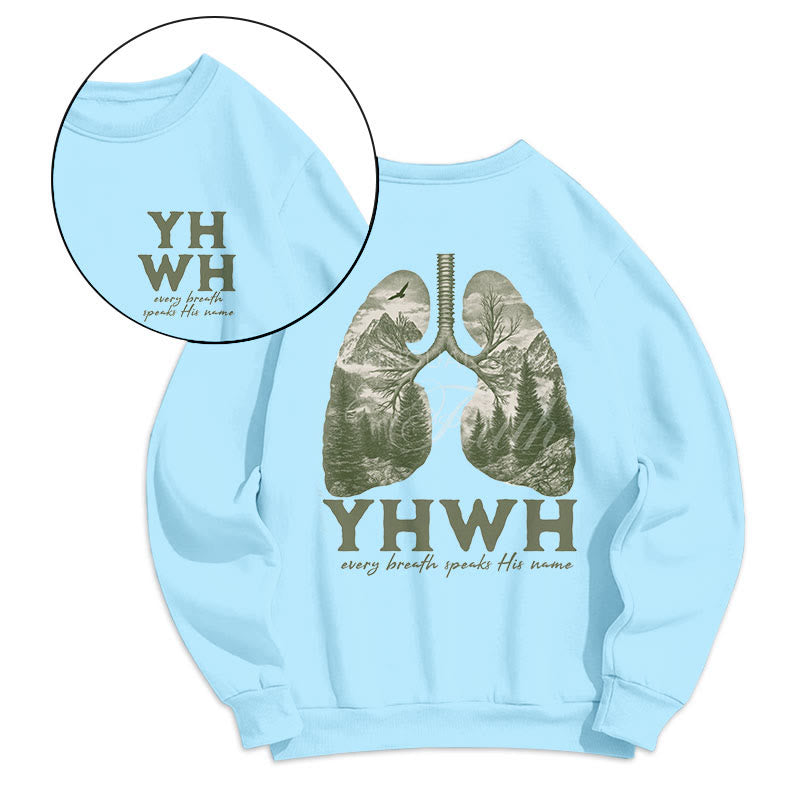 Sweat-shirt en polyester doublé polaire « Chaque souffle prononce son nom » de Christianartworkshop, style citation - image 10
