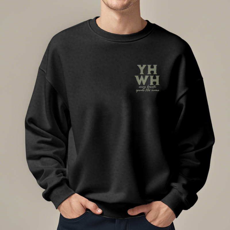 Sweat-shirt en polyester doublé polaire « Chaque souffle prononce son nom » de Christianartworkshop, style citation - image 6