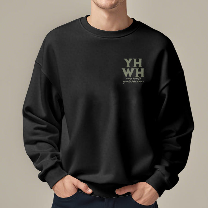 Sweat-shirt en polyester doublé polaire « Chaque souffle prononce son nom » de Christianartworkshop, style citation - image 6