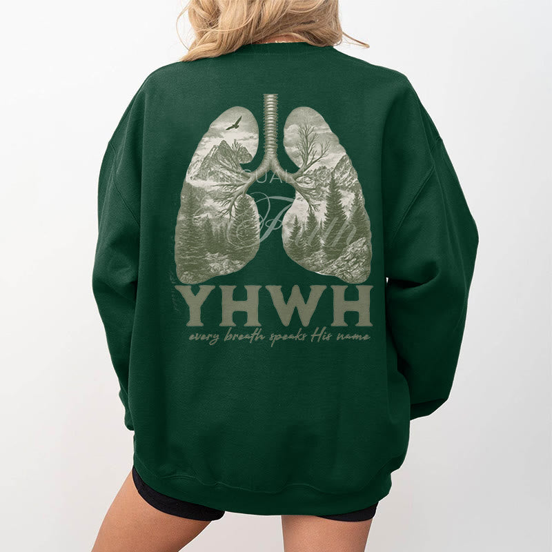 Sweat-shirt en polyester doublé polaire « Chaque souffle prononce son nom » de Christianartworkshop, style citation - image 4