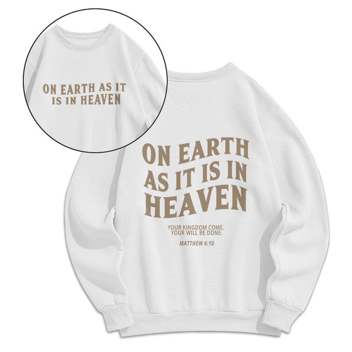 Sweat-shirt en polyester doublé polaire avec citation « Sur terre comme au ciel » de Christianartworkshop - image 7