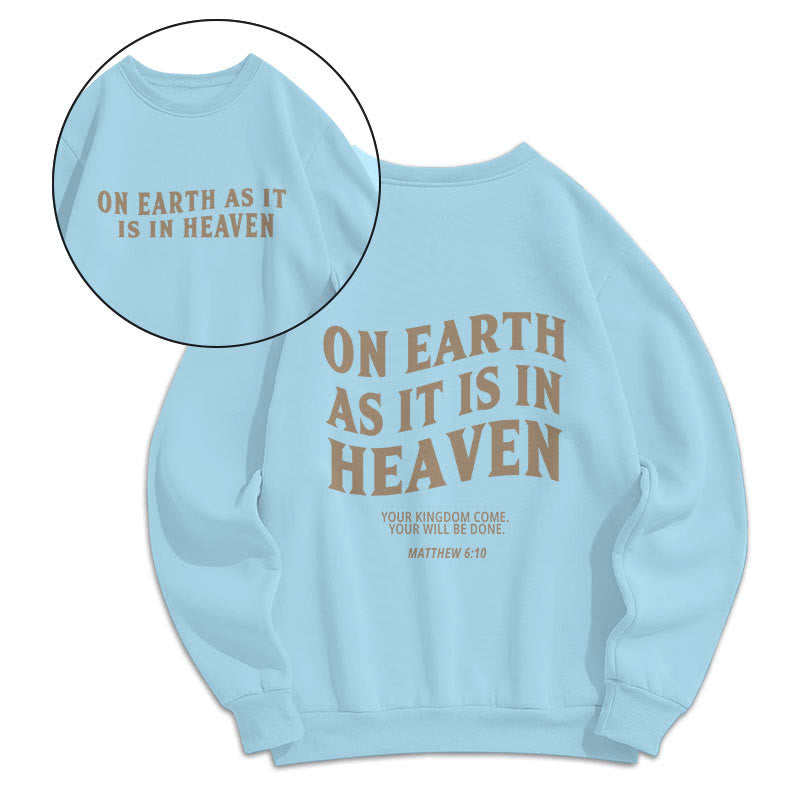 Sweat-shirt en polyester doublé polaire avec citation « Sur terre comme au ciel » de Christianartworkshop - image 10