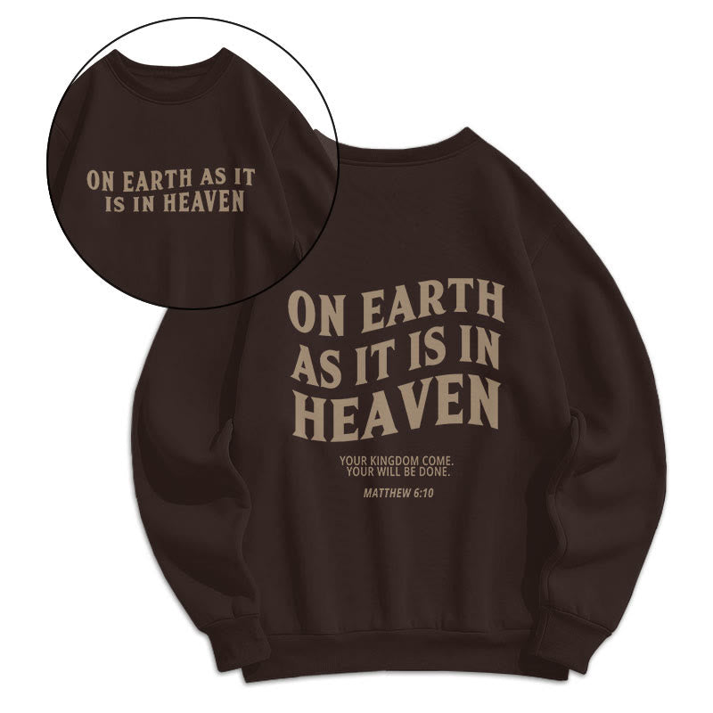 Sweat-shirt en polyester doublé polaire avec citation « Sur terre comme au ciel » de Christianartworkshop - image 0