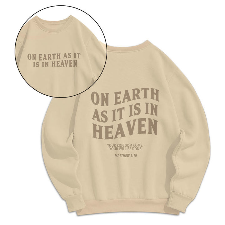 Sweat-shirt en polyester doublé polaire avec citation « Sur terre comme au ciel » de Christianartworkshop - image 8