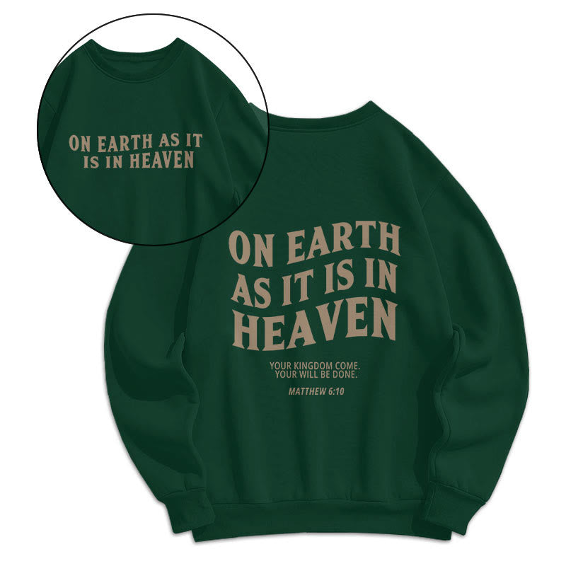 Sweat-shirt en polyester doublé polaire avec citation « Sur terre comme au ciel » de Christianartworkshop - image 9