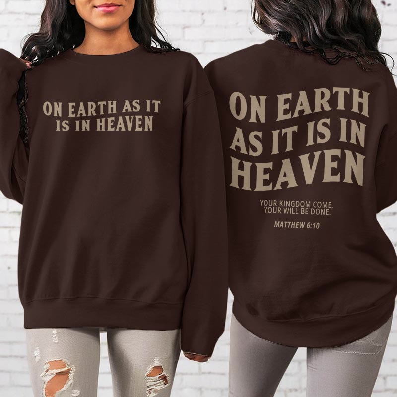 Sweat-shirt en polyester doublé polaire avec citation « Sur terre comme au ciel » de Christianartworkshop - image 2