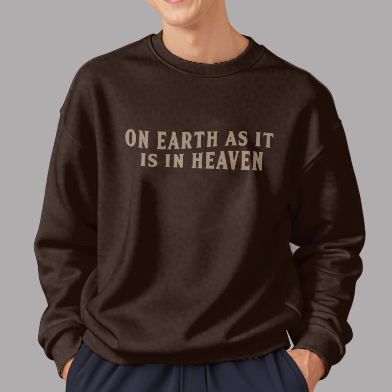 Sweat-shirt en polyester doublé polaire avec citation « Sur terre comme au ciel » de Christianartworkshop - image 3