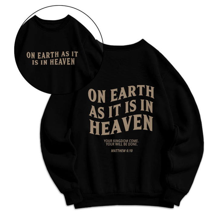 Sweat-shirt en polyester doublé polaire avec citation « Sur terre comme au ciel » de Christianartworkshop - image 6