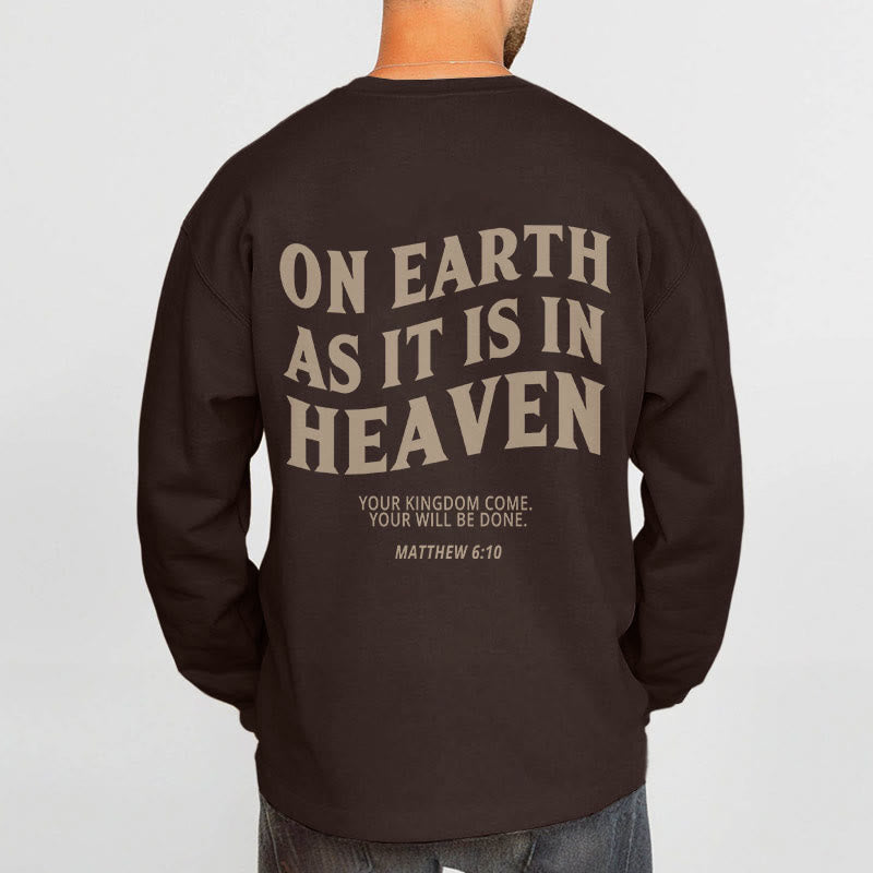 Sweat-shirt en polyester doublé polaire avec citation « Sur terre comme au ciel » de Christianartworkshop - image 4