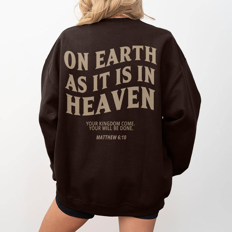 Sweat-shirt en polyester doublé polaire avec citation « Sur terre comme au ciel » de Christianartworkshop - image 5