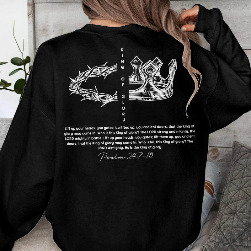 Sweat-shirt en polyester doublé polaire avec citation « Jésus est le roi » de Christianartworkshop - image 4