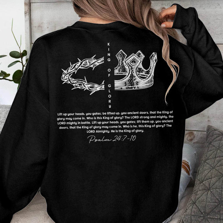 Sweat-shirt en polyester doublé polaire avec citation « Jésus est le roi » de Christianartworkshop - image 4