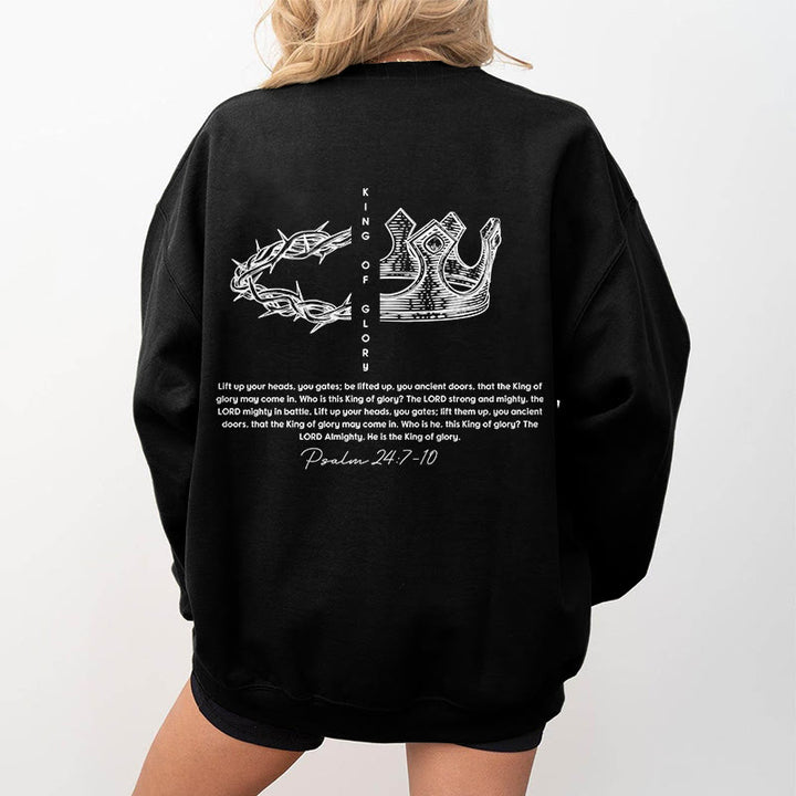 Sweat-shirt en polyester doublé polaire avec citation « Jésus est le roi » de Christianartworkshop - image 5