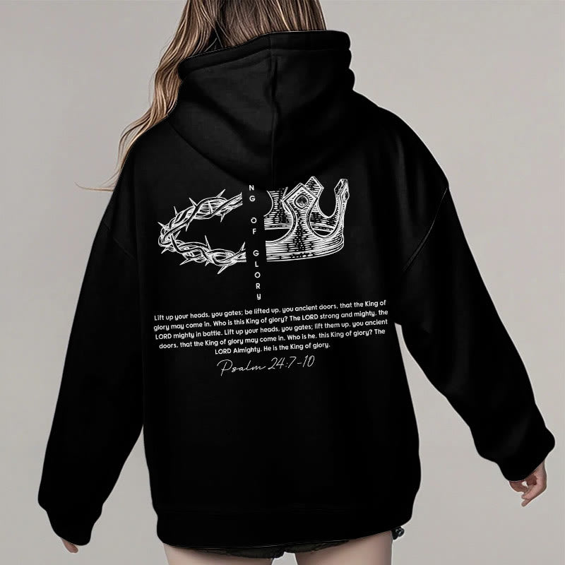 Sweat à capuche en polyester doublé polaire « Jésus est le roi » avec citation de Christianartworkshop - image 4