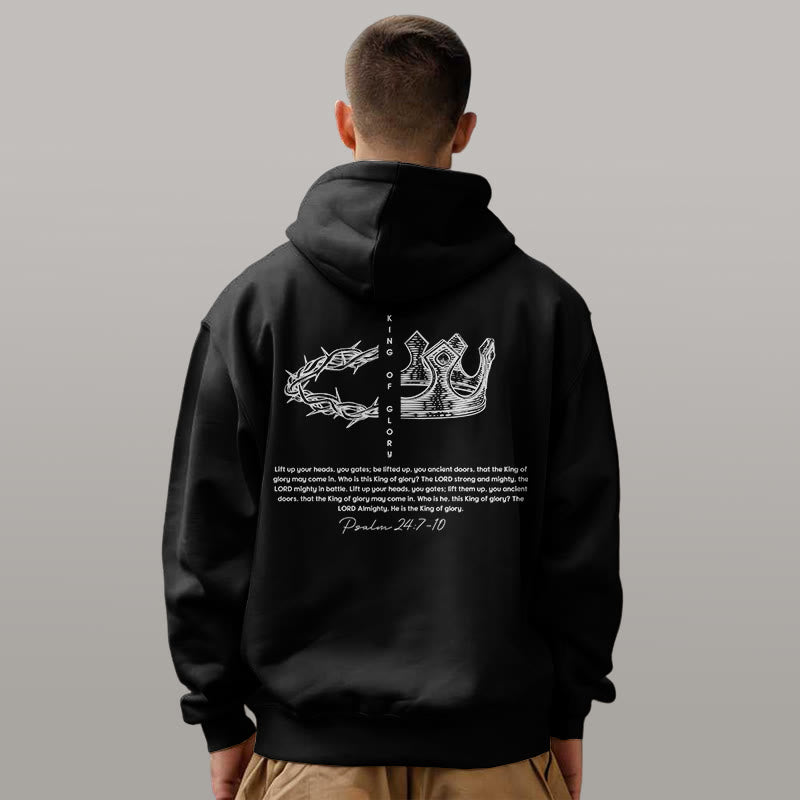 Sweat à capuche en polyester doublé polaire « Jésus est le roi » avec citation de Christianartworkshop - image 5
