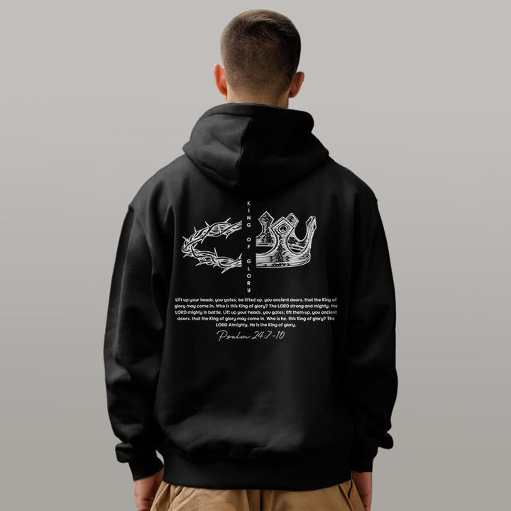 Sweat à capuche en polyester doublé polaire « Jésus est le roi » avec citation de Christianartworkshop - image 5