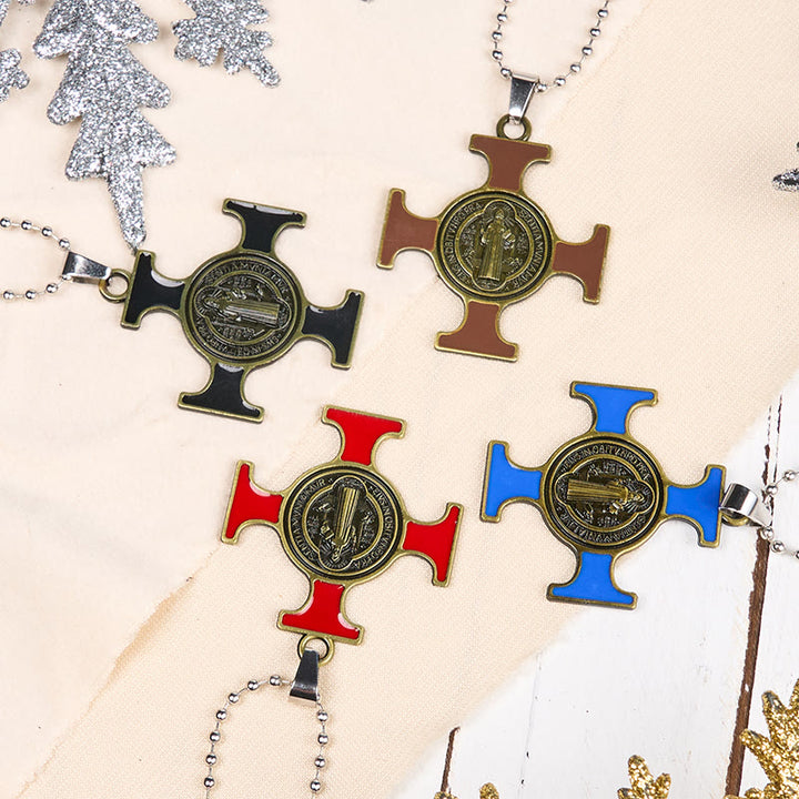 Christianartworkshop Collier pendentif croix de Saint Benoît style classique - image 7