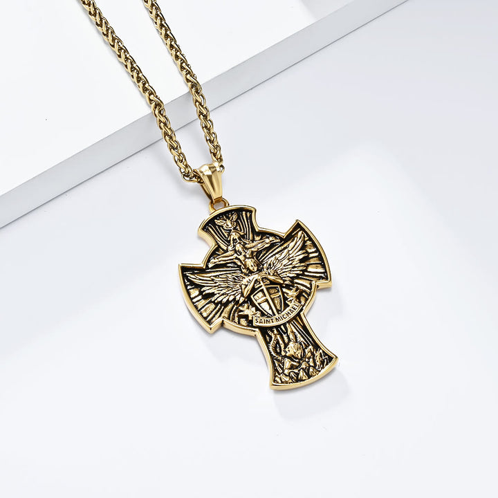 Christianartworkshop Collier pendentif Saint Michel Archange Gardien de la Foi, style classique - image 5