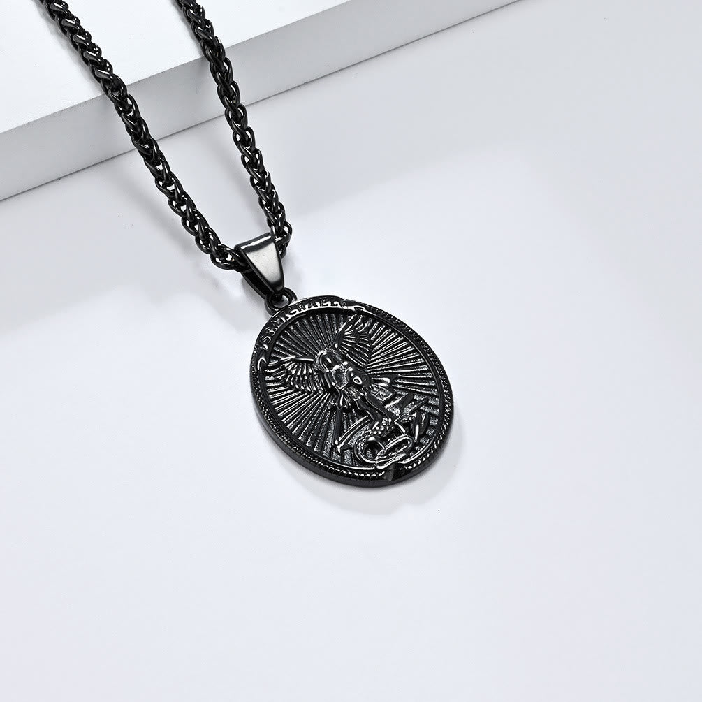 Christianartworkshop Collier pendentif style classique représentant l'archange Saint Michel (Éphésiens 6:10) - image 9