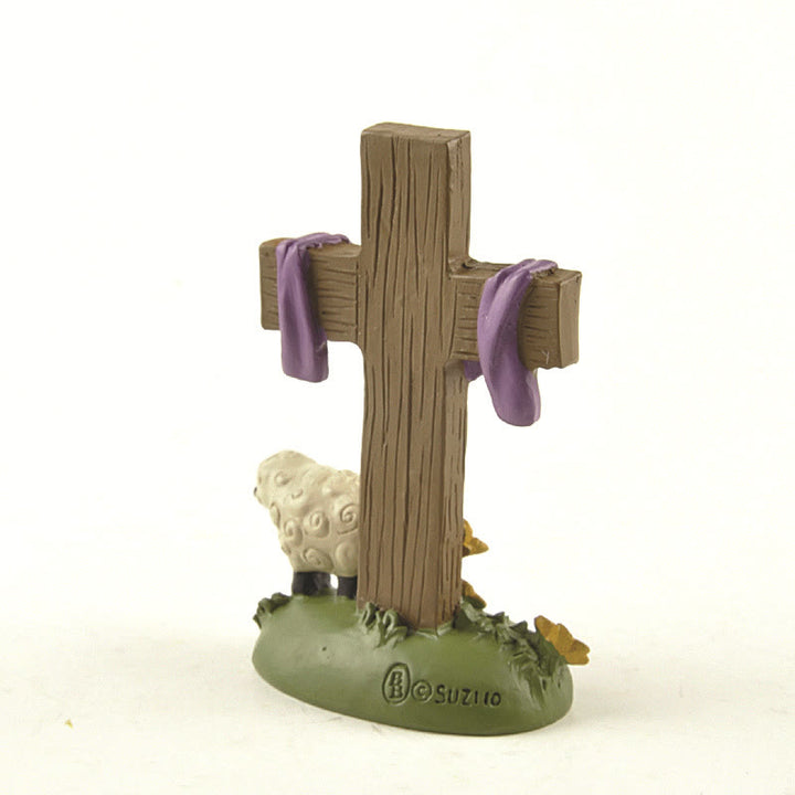 Christianartworkshop Figurine décorative de bureau représentant un mouton et une croix, de style classique, représentant mon Seigneur et Sauveur - image 2