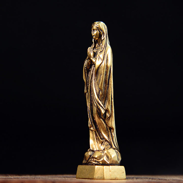 Christianartworkshop Statue de la Vierge Marie en laiton, style classique et raffiné. Ornement exquis. - image 1