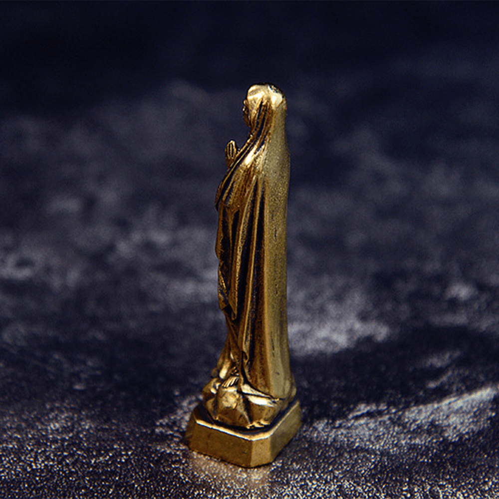 Christianartworkshop Statue de la Vierge Marie en laiton, style classique et raffiné. Ornement exquis. - image 3