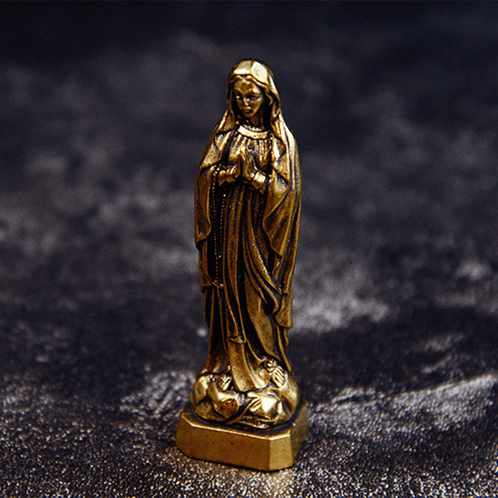 Christianartworkshop Statue de la Vierge Marie en laiton, style classique et raffiné. Ornement exquis. - image 2