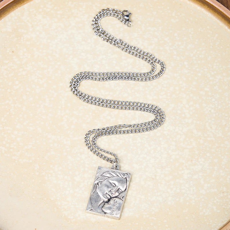 Christianartworkshop Collier pendentif amulette classique Vierge à l'Enfant en relief - image 3