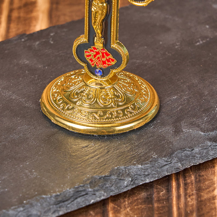 Christianartworkshop Support de crucifix orné et rayonnant de style rétro classique - image 13