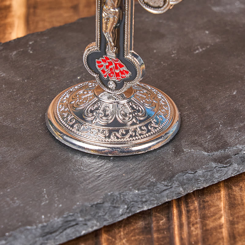 Christianartworkshop Support de crucifix orné et rayonnant de style rétro classique - image 10