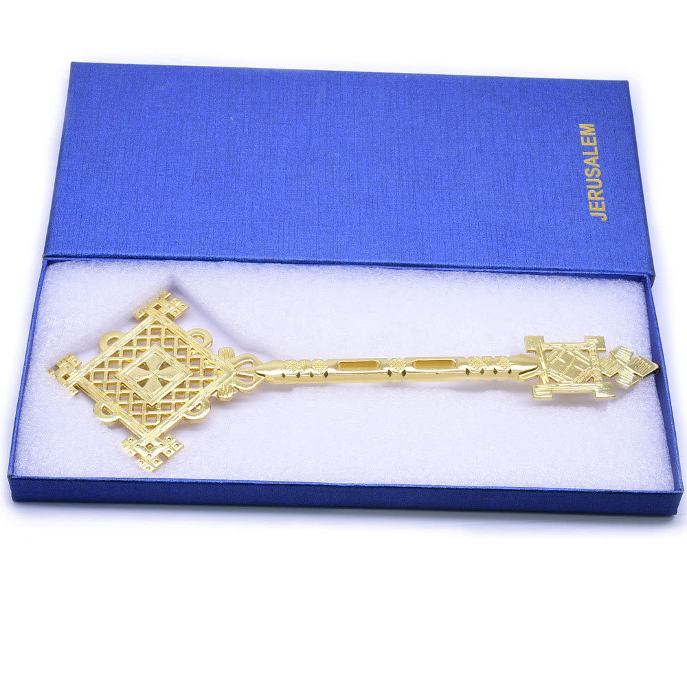 Christianartworkshop Croix de la main bénissante à motif géométrique complexe de style classique - image 2