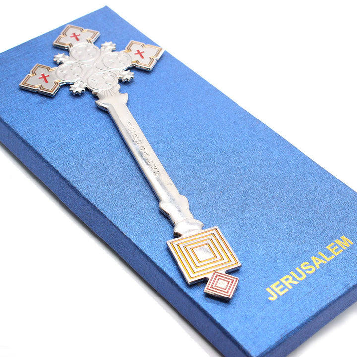 Christianartworkshop Croix de Jérusalem classique en forme de croix royale, symbole de bénédiction - Argent - image 1