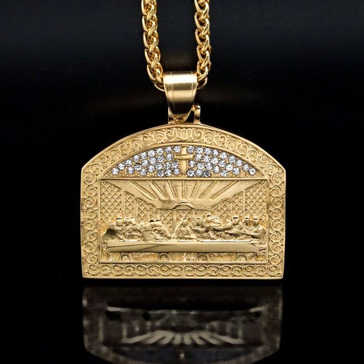 Christianartworkshop Collier pendentif moderne représentant la Cène - Or - image 1