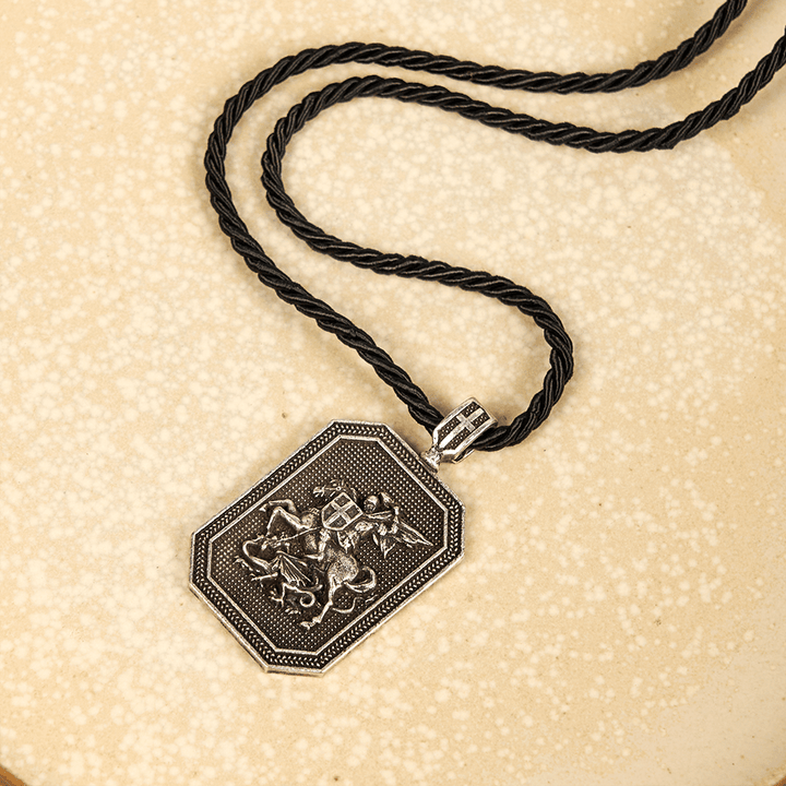 Christianartworkshop Collier de prière de protection avec pendentif Saint Georges et le Dragon de style classique - image 9