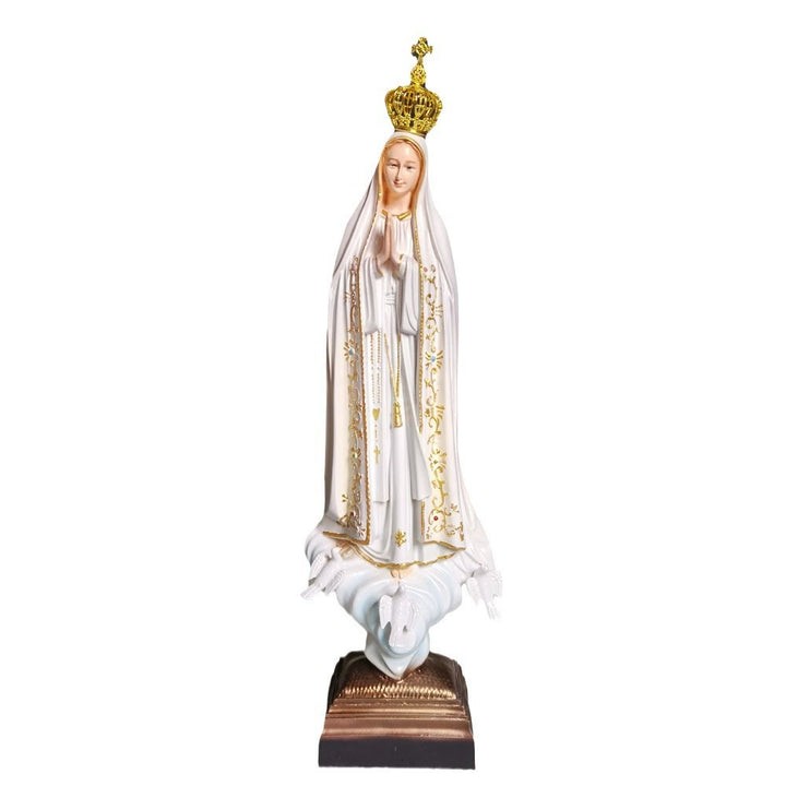 Christianartworkshop Couronne dorée de style classique, ornement de bureau représentant Notre-Dame de Fatima - image 2