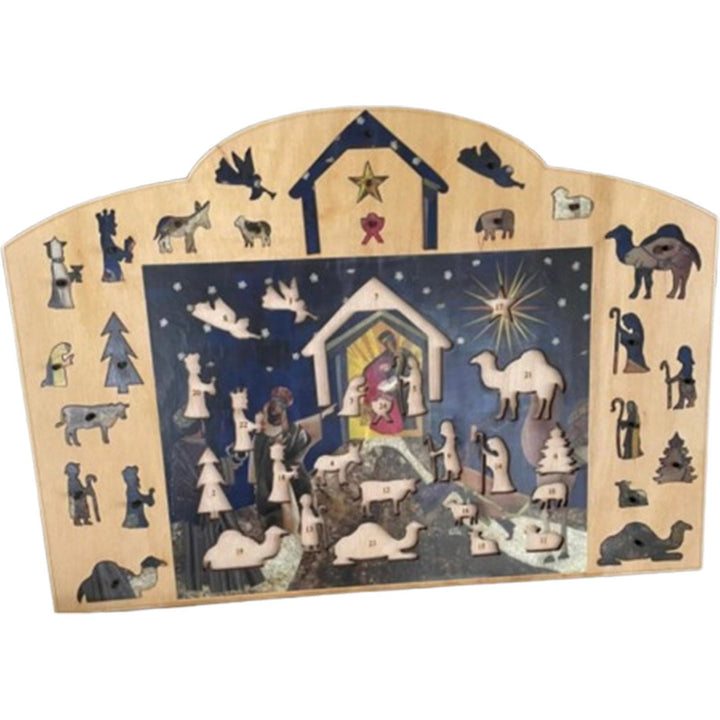Christianartworkshop Crèche de style classique, puzzle de l'Avent, décoration de bureau, ornement - Bois - image 0