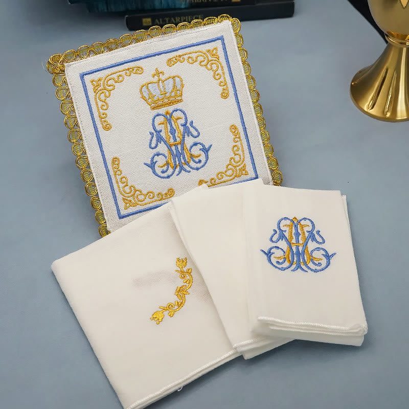 Christianartworkshop Ensemble de linge d'autel « Majesté florale divine » style classique - Couronne - image 0