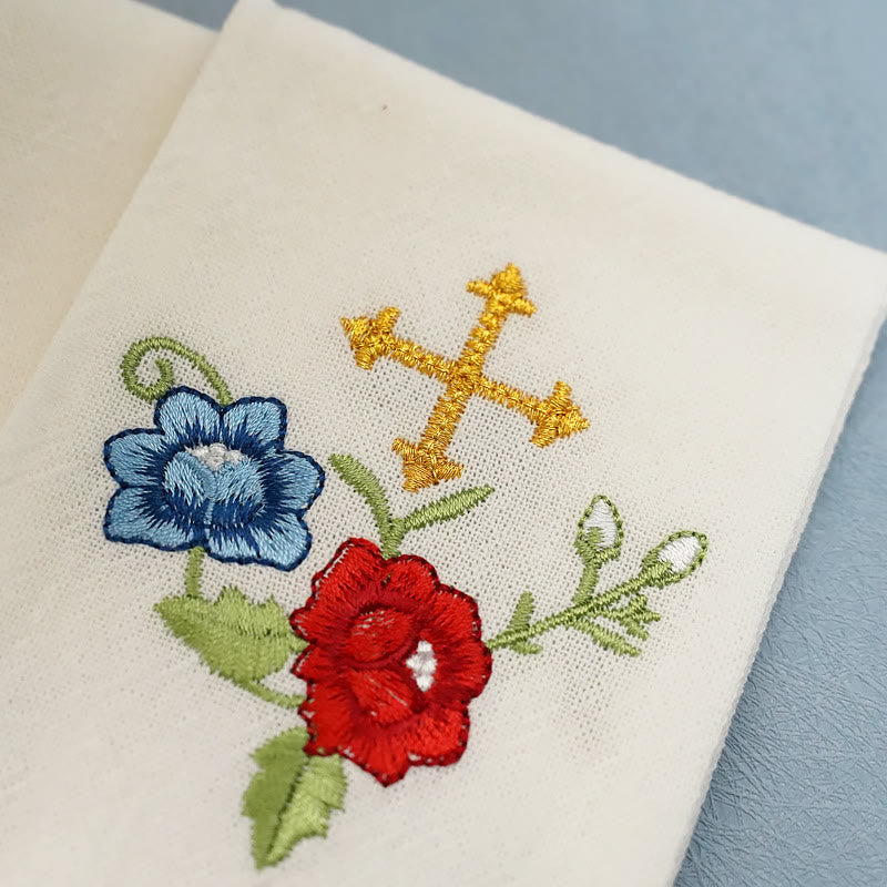 Christianartworkshop Ensemble de linge d'autel de style classique, orné de motifs floraux sacrés IHS. - image 10